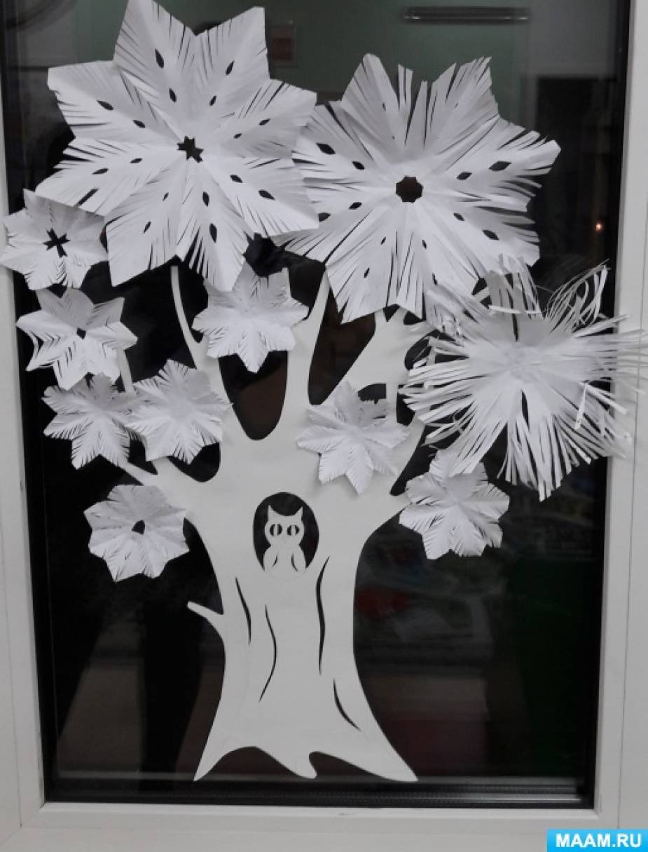 Паперове диво Сніжне дерево»   Заходячи в приміщення, в першу чергу звертаєш увагу на вікна